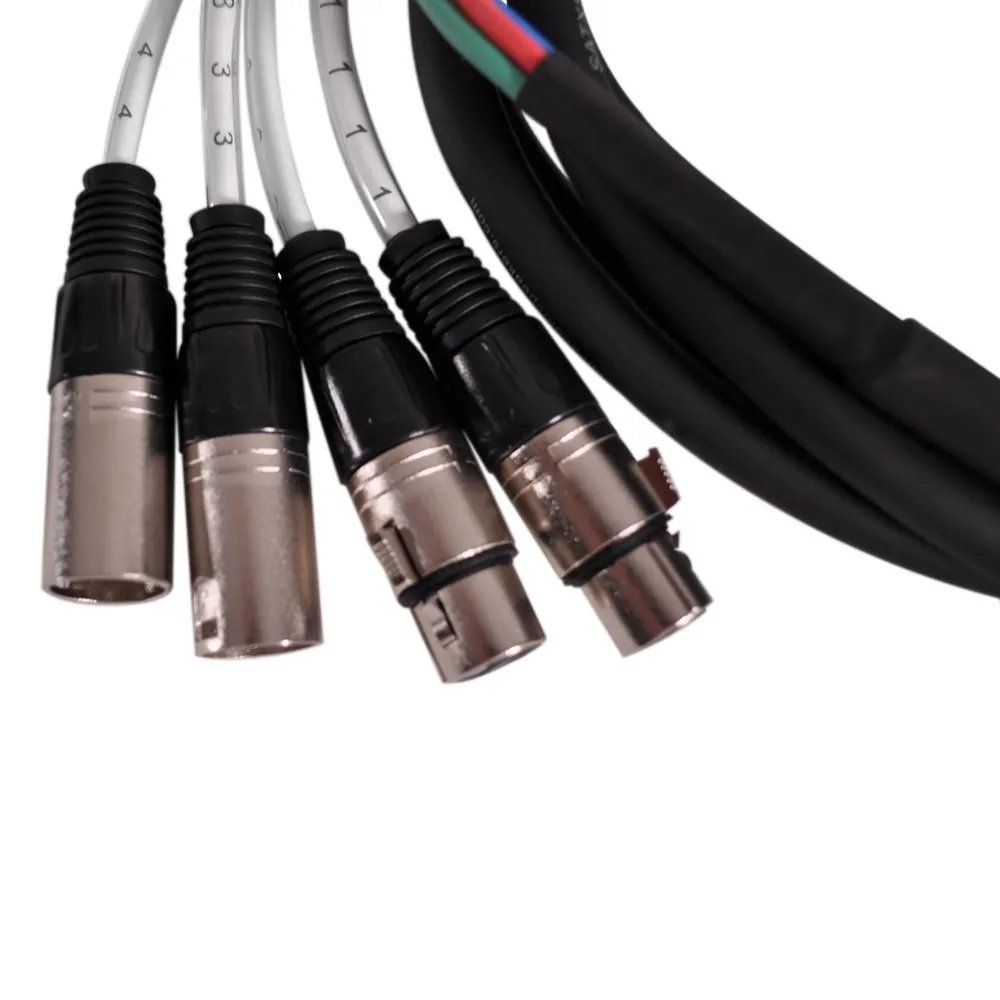 SATXSW-4x5 - 5 Foot Send and Return Snake Cable - 4 TRS to 2 XLR Male and 2 XLR Female