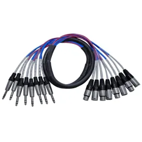 SATXSW-8x5 - 5 Foot Send and Return Cable Snake - 8 TRS Male to 4 XLR Male and 4 XLR Female