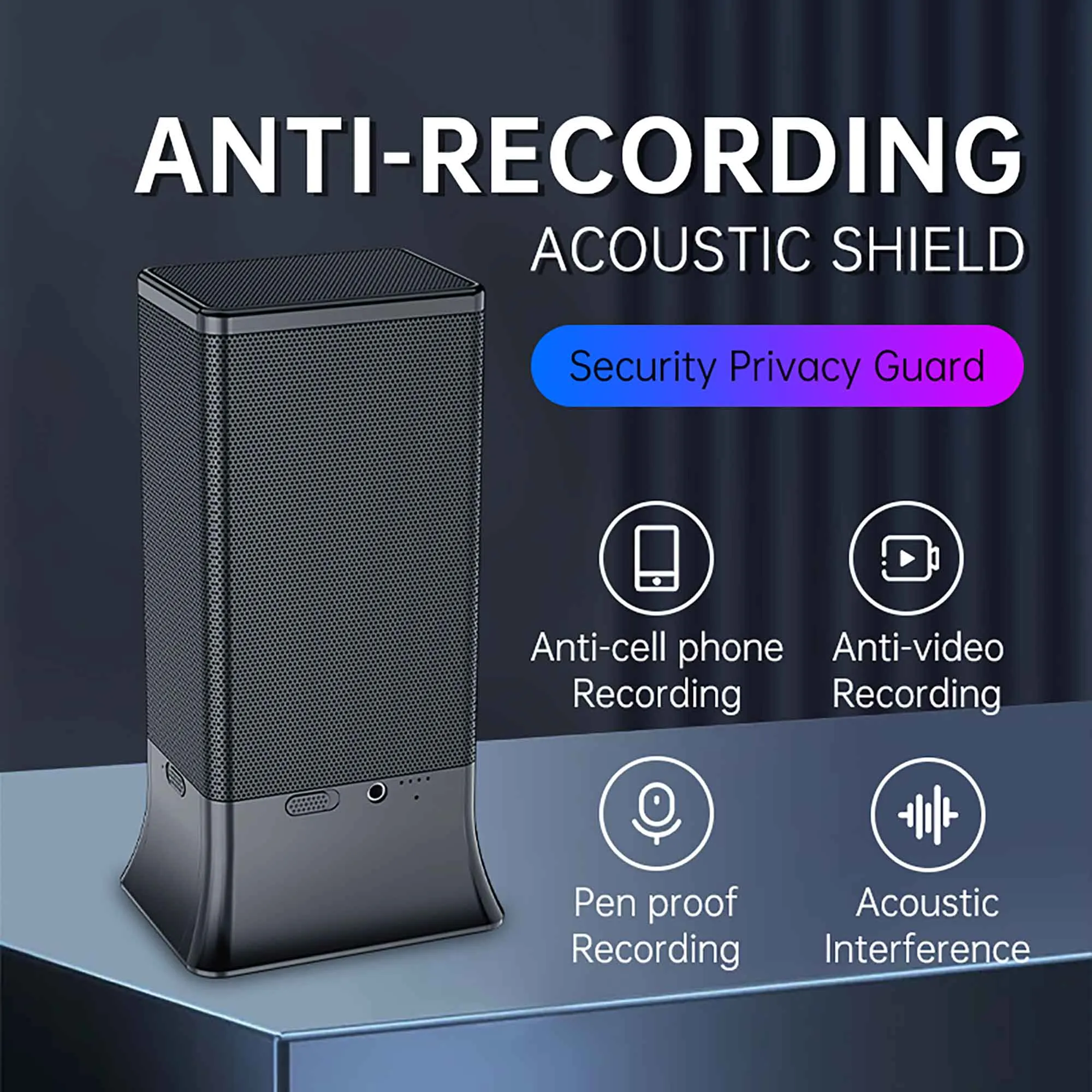 SecureZone Advanced Tabletop Ultrasonic Audio Jammer | Ideal for Medium to Large Rooms