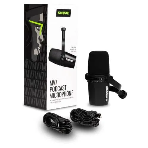 Shure Motiv MV7 Podcast Microphone w/ XLR, USB & Headphone Black