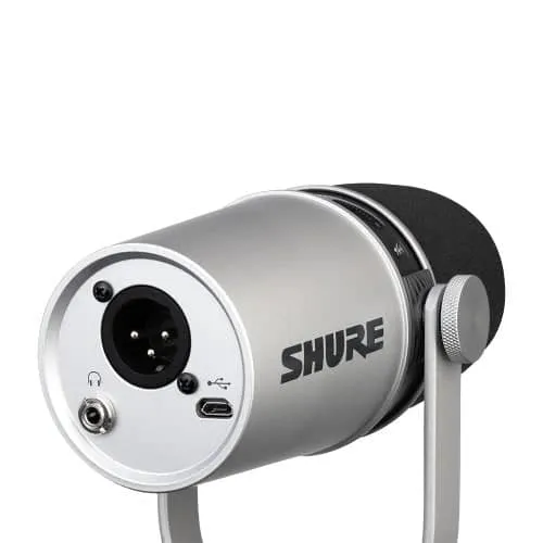 Shure Motiv MV7 Podcast Microphone w/ XLR, USB & Headphone Silver