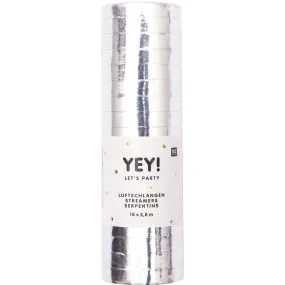 Silver Throwing Streamers (Pack of 18)