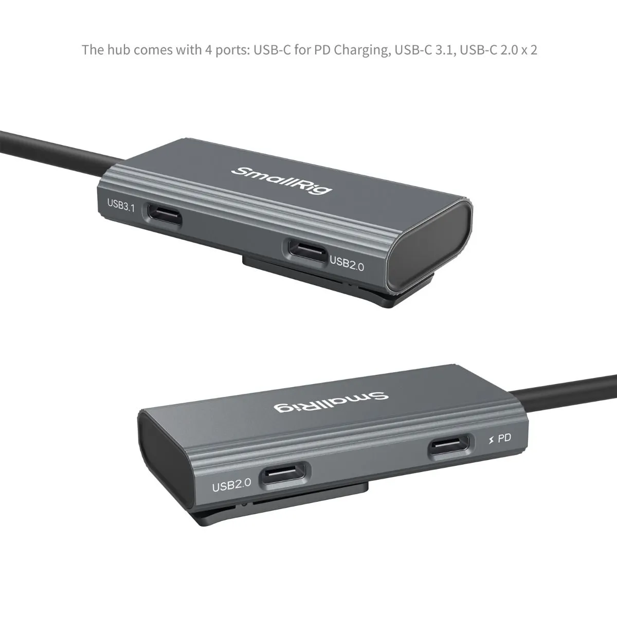 SmallRig 4-in-1 USB-C Hub PD 100W / USB-C 3.1 / USB-C 2.0 with Audio Adapter x 2 4598