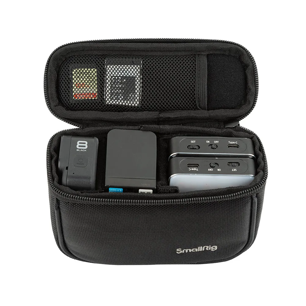 SmallRig Mini Camera Storage Bag Lightweight Protective Carrying Case for DJI Action 2 Camera with Soft Interior, Adjustable Dividers, Fits Memory Cards, Batteries and Cables 3704
