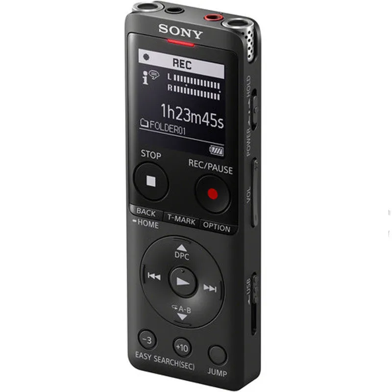 Sony UX570 Digital Voice Recorder Black   VidPro 1"Pr Shotgun Microphone Kit w/ Case and Accessory Kit