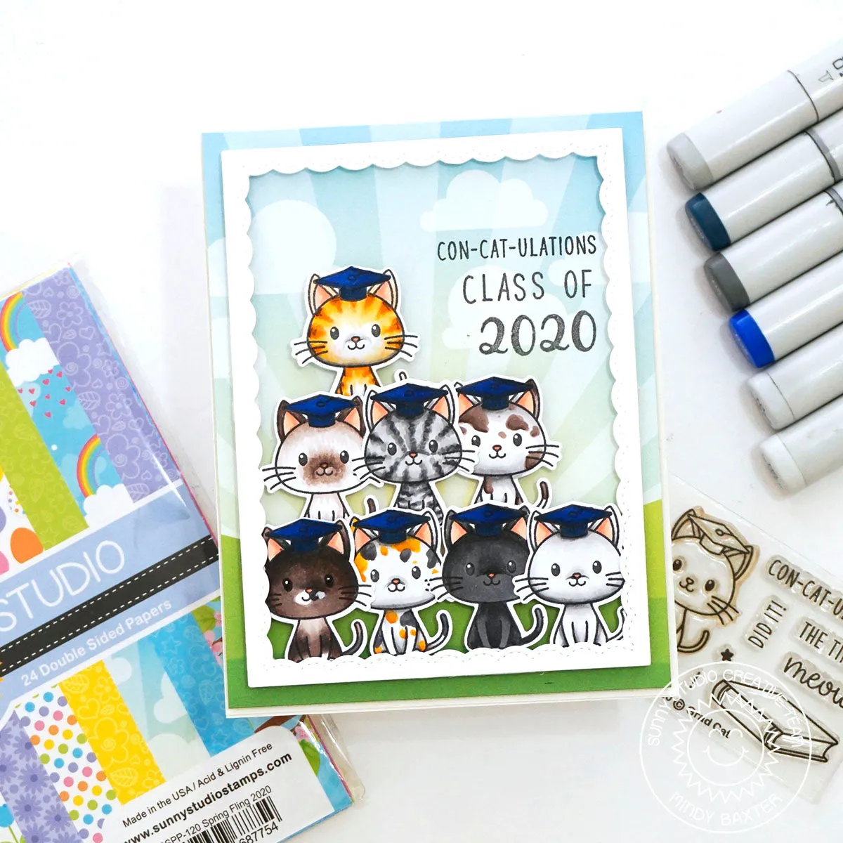 SUNNY STUDIO: Grad Cat | Sunny Snippets