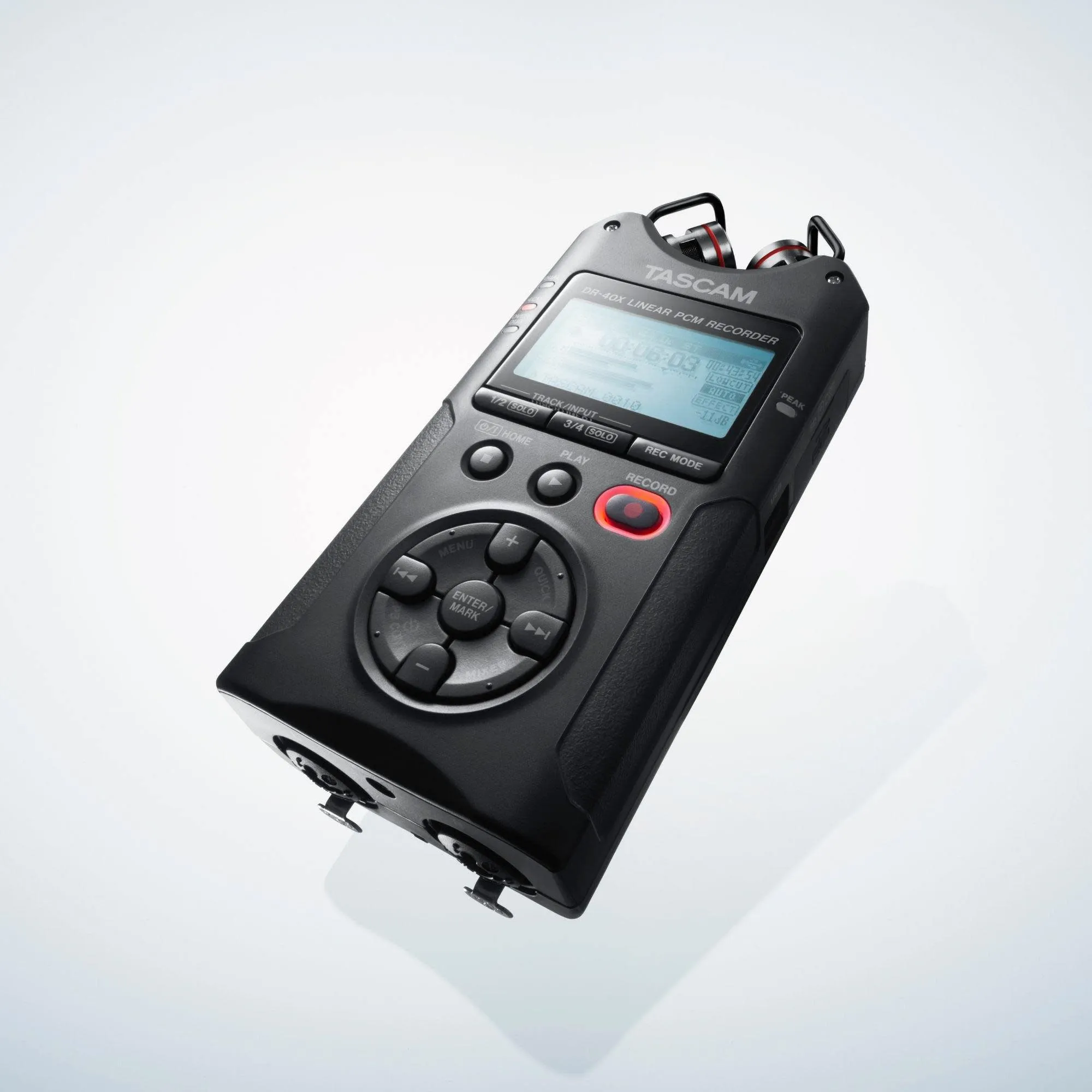 Tascam DR-40X Four-Track Digital Audio Recorder and USB Audio Interface, Black