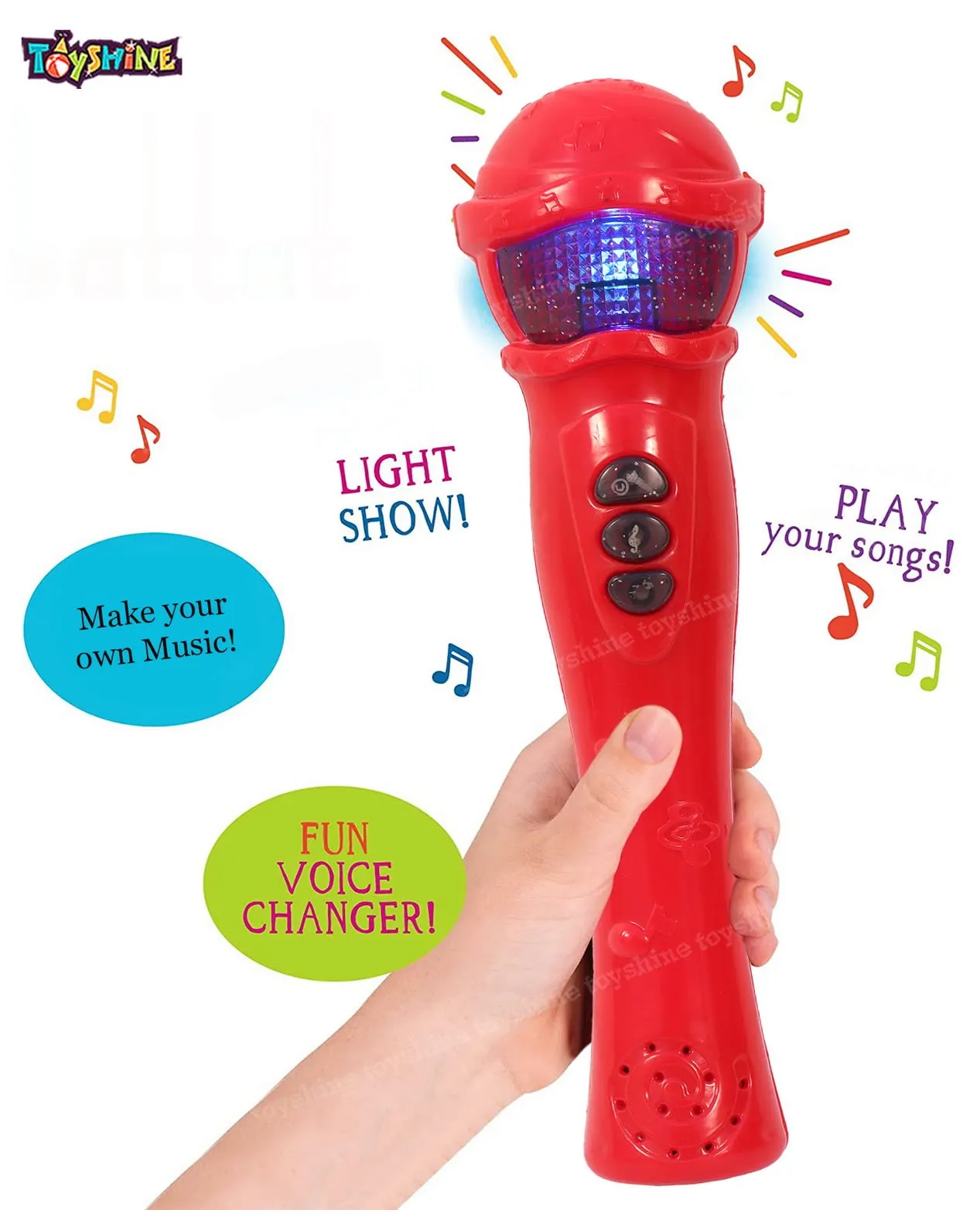 Toyshine Musical Microphone Singing Mic Toy with Lights and Clear Sound (Plastic,Multicolor)-Pack of 1