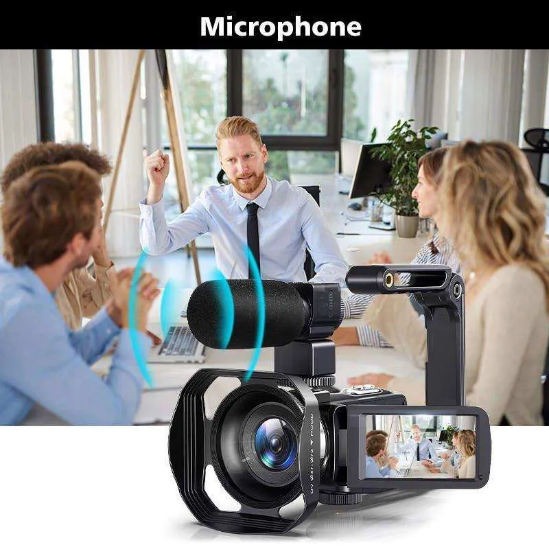 TUTT 8K 48MP Camcorder WIFI Digital Video Camera For Youtube Streaming Vlogging Recorder 18X Time-Lapse WIFI Webcam Night Vision Stabilizer 128GB SanDisk 3 in 1 SD/TF/Charging Kit