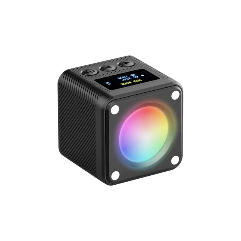 Ulanzi L2 RGB / Bi-Color COB Magnetic Mini Cube Video Light 800mAh with OLED Display, 1/4"-20 Screw Mount, Dual Cold Shoe for Vlog Vlogging Content Creation