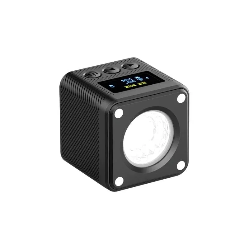 Ulanzi L2 RGB / Bi-Color COB Magnetic Mini Cube Video Light 800mAh with OLED Display, 1/4"-20 Screw Mount, Dual Cold Shoe for Vlog Vlogging Content Creation