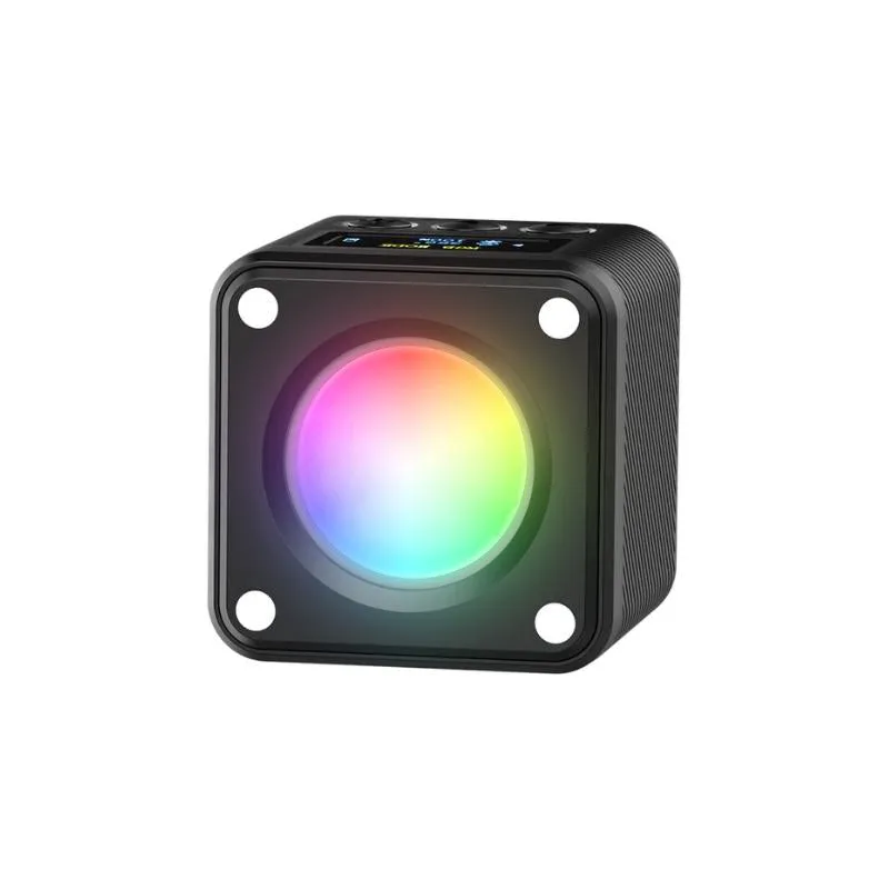 Ulanzi L2 RGB / Bi-Color COB Magnetic Mini Cube Video Light 800mAh with OLED Display, 1/4"-20 Screw Mount, Dual Cold Shoe for Vlog Vlogging Content Creation