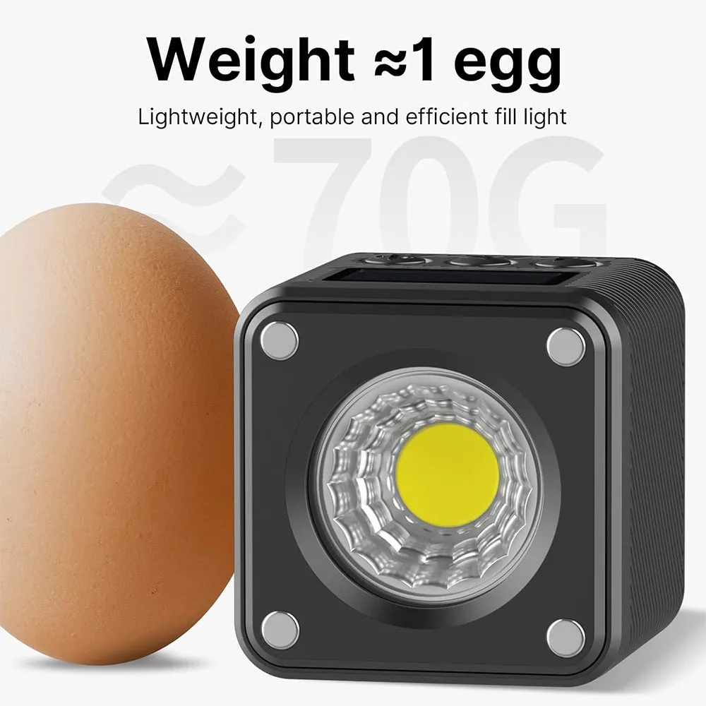Ulanzi L2 RGB / Bi-Color COB Magnetic Mini Cube Video Light 800mAh with OLED Display, 1/4"-20 Screw Mount, Dual Cold Shoe for Vlog Vlogging Content Creation