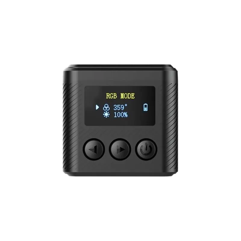 Ulanzi L2 RGB / Bi-Color COB Magnetic Mini Cube Video Light 800mAh with OLED Display, 1/4"-20 Screw Mount, Dual Cold Shoe for Vlog Vlogging Content Creation