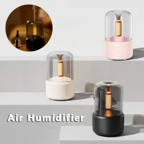 USB 120ml Compact Aromatherapy Candlelight Humidifier | LED Nightlight