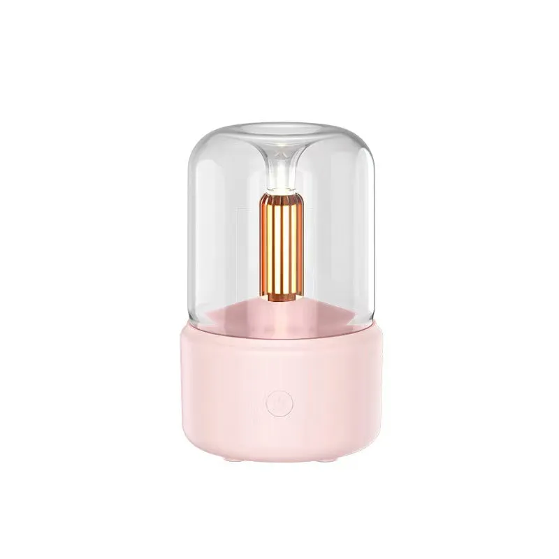 USB 120ml Compact Aromatherapy Candlelight Humidifier | LED Nightlight