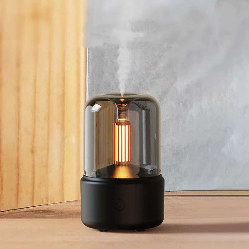 USB 120ml Compact Aromatherapy Candlelight Humidifier | LED Nightlight