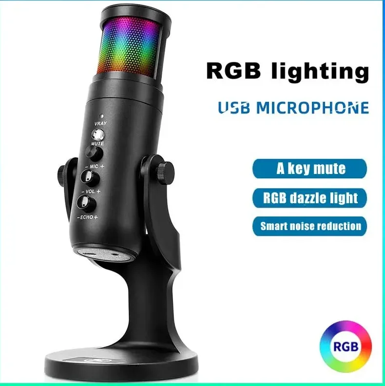 Usb Plug And Play Gaming Condenser Microphone Mc-Pw9