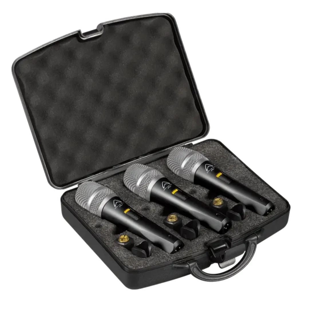 Wharfedale Pro DM57 (3 Mic Pack) Super-cardioid Dynamic Vocal Microphone - Brand New
