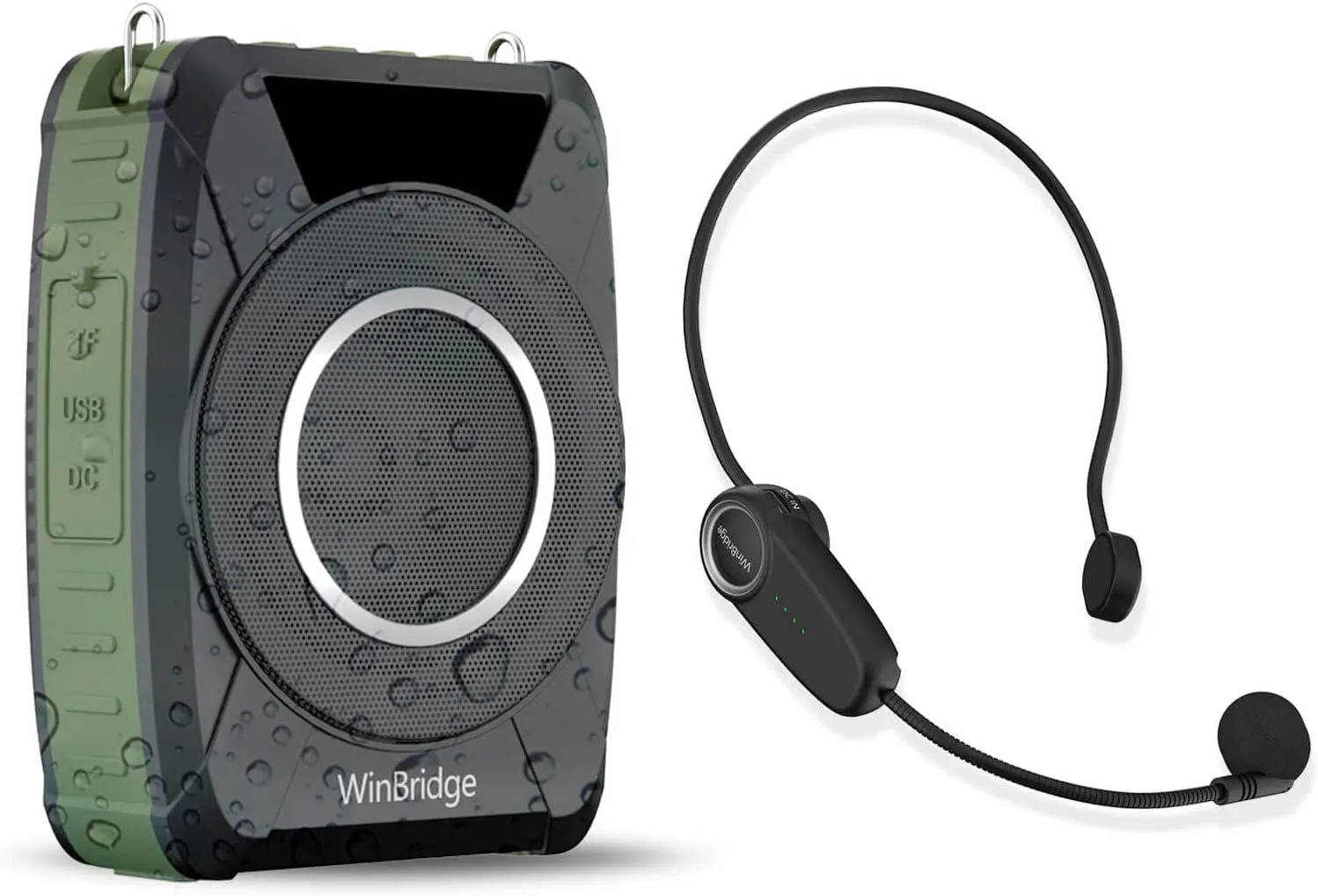 Winbridge Bluetooth 5.0 Voice Amplifier with Wireless Mic Headset, Waterproof Personal Microphone Wireless Voice Amplifier,