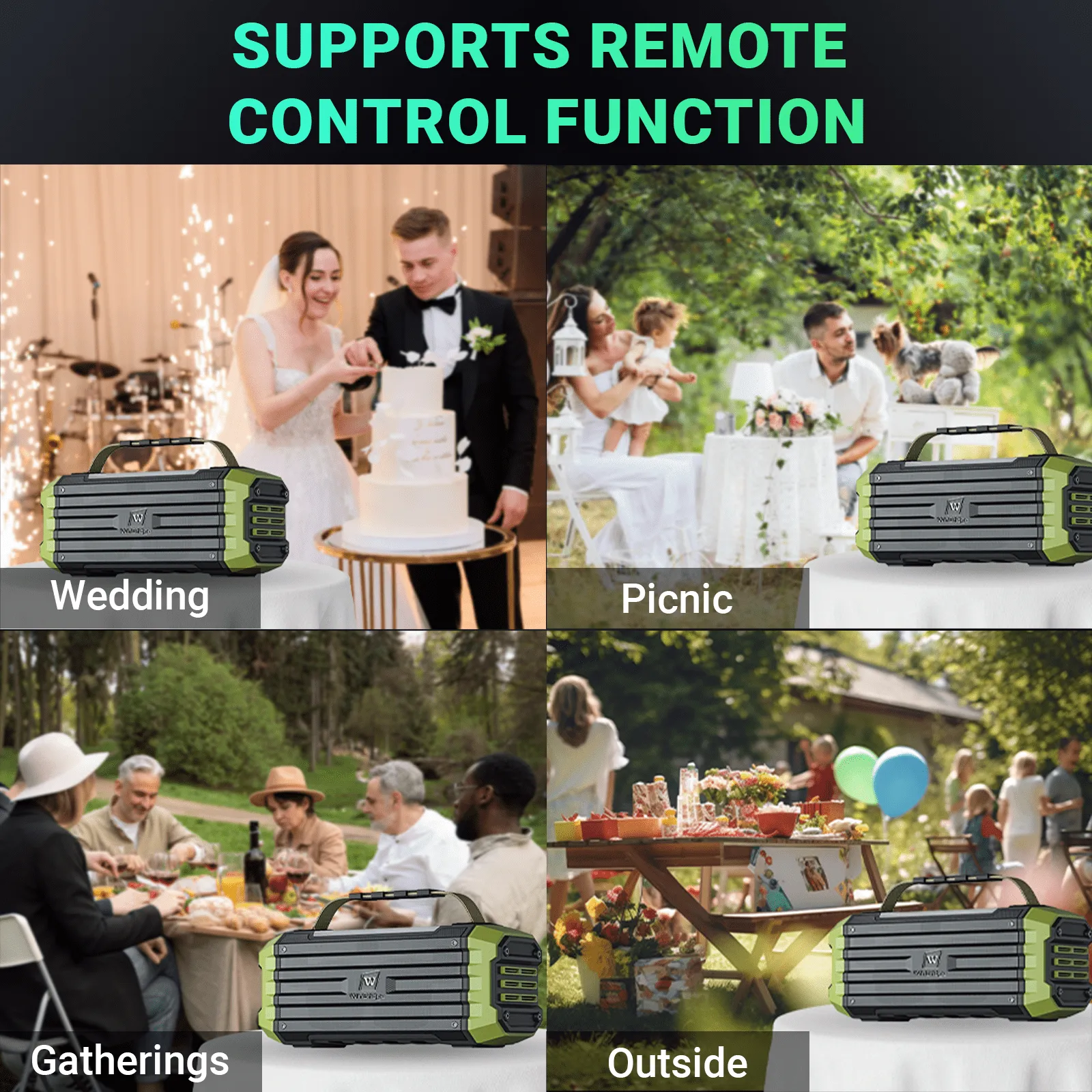WinBridge K50 Karaoke Machine with 2 UHF Wireless Microphones 100W Bluetooth 5.3 Waterproof Pa System with Remote Control, Portable Microphone and Speaker Set for Party, Indoor/Outdoor Events