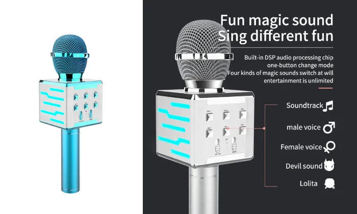 Wireless Microphone For Singing Recording - Blue