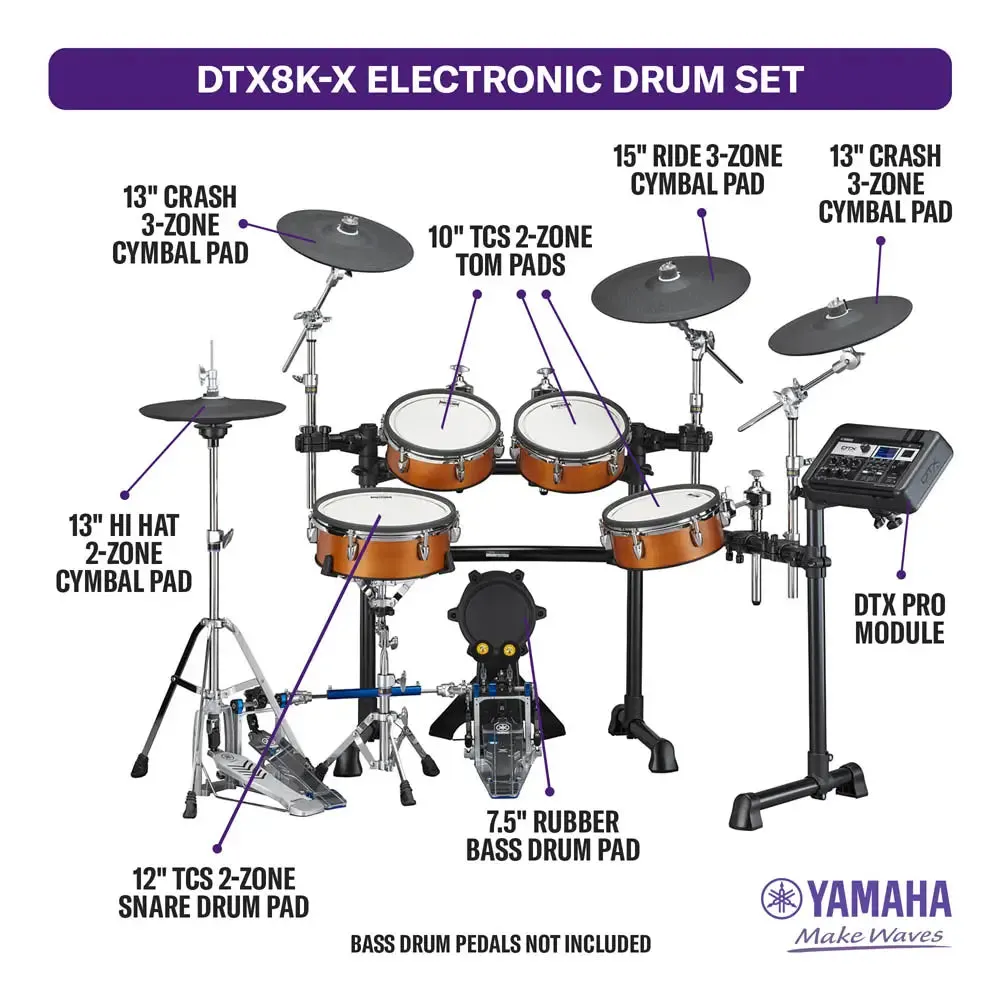 Yamaha DTX8K-X RW Electronic Drum Set Real Wood