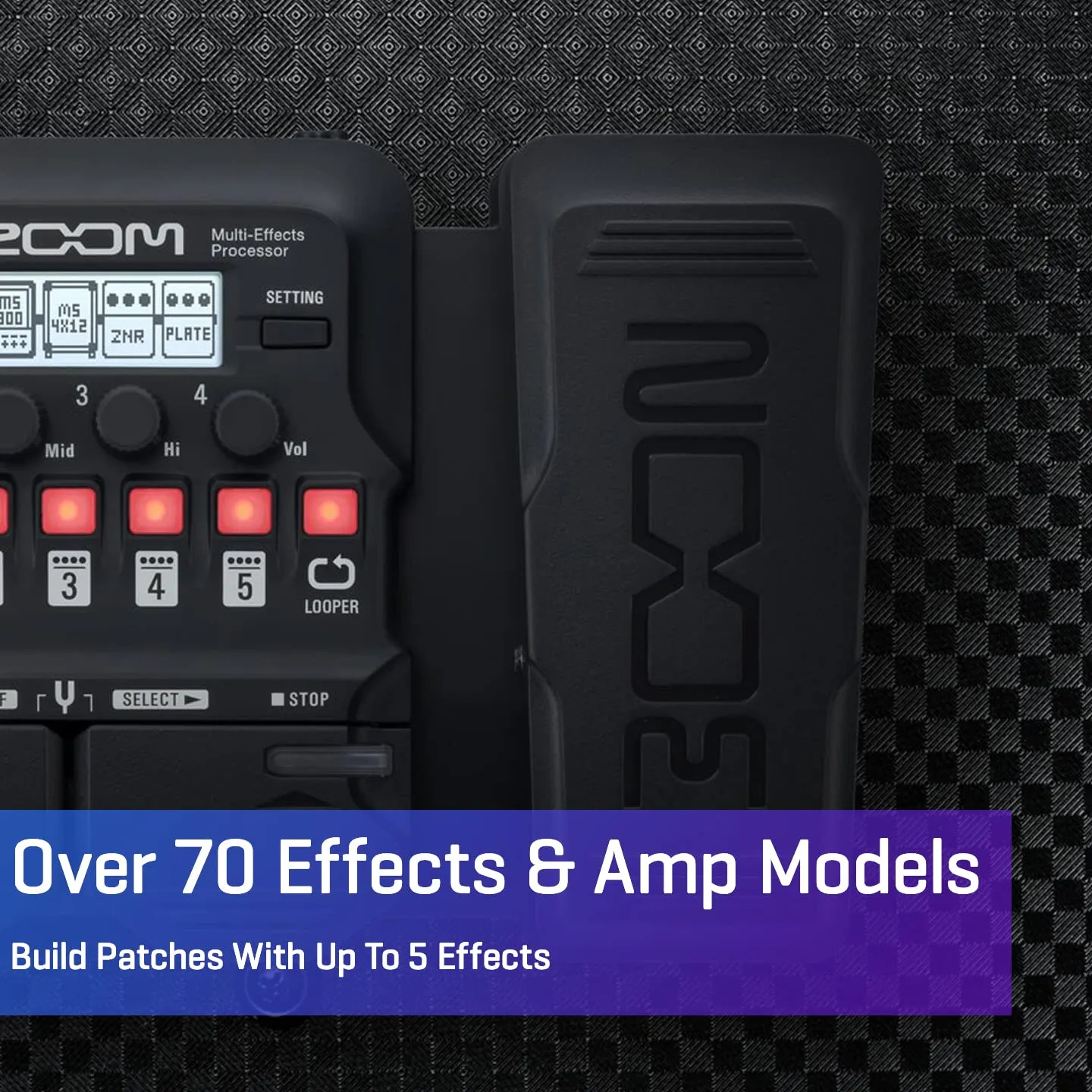 Zoom G1X FOUR Guitar Multi-Effects Processor with Expression Pedal, With 70  Built-in Effects, Amp Modeling, Looper, Rhythm Section, Tuner, Battery Powered