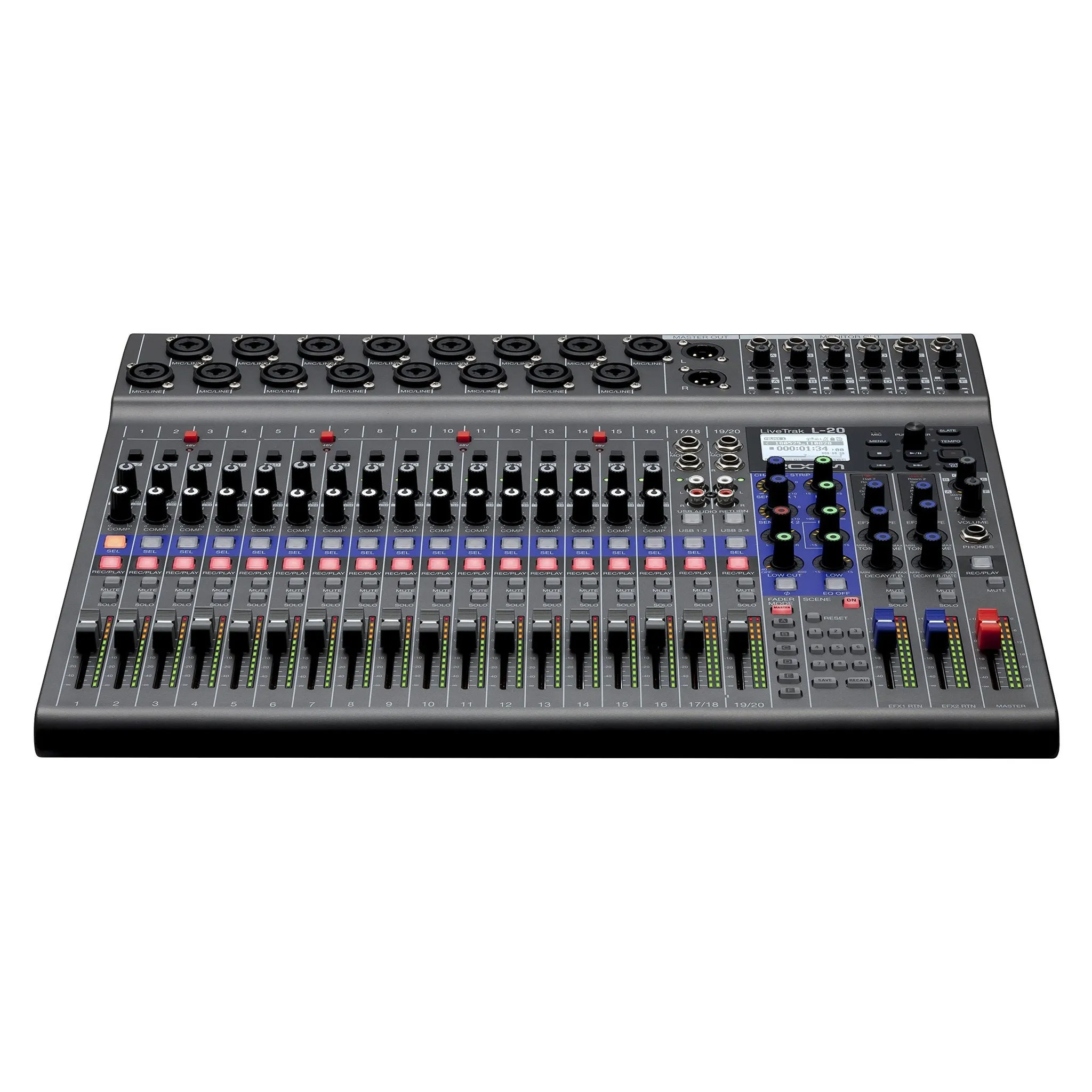 Zoom LiveTrak L-20 Digital Mixer & Multitrack Recorder, 20-Input/ 22-Channel SD Card Recorder, 22-in/4-out USB Audio Interface, 6 Customizable Outputs, Wireless iOS Control