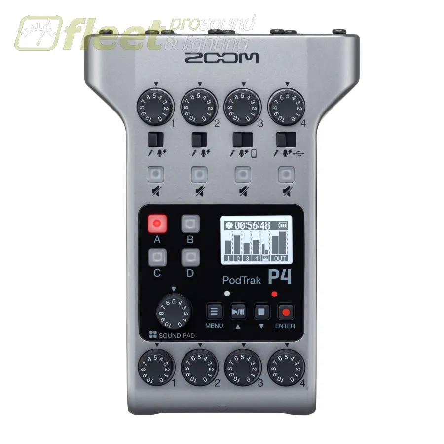 Zoom ZP4 PodTrak P4 Ultimate Recorder for Podcasting